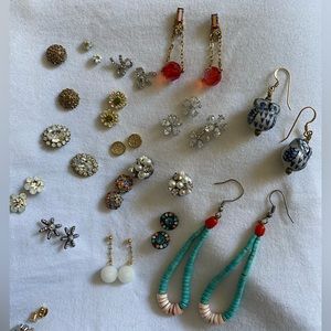 17 Pairs of Anthropologie & Antique Earrings